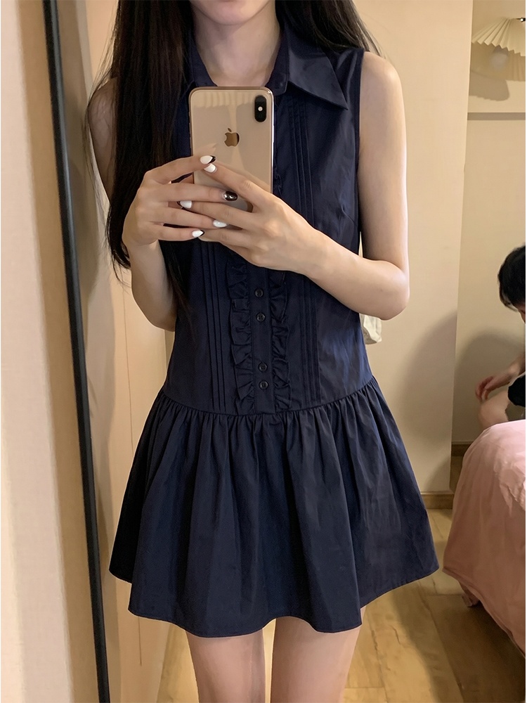 Gaun Kemeja Gaya Kuliah Korea  - Korean Style A Line Shirt Dress ulasan dan harga