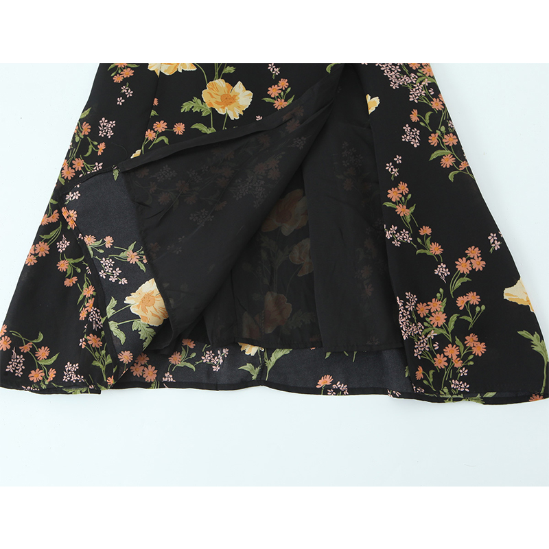 YENKYE Gaun Selempang Motif Bu - French Vintage Floral Midi Dress ulasan dan harga