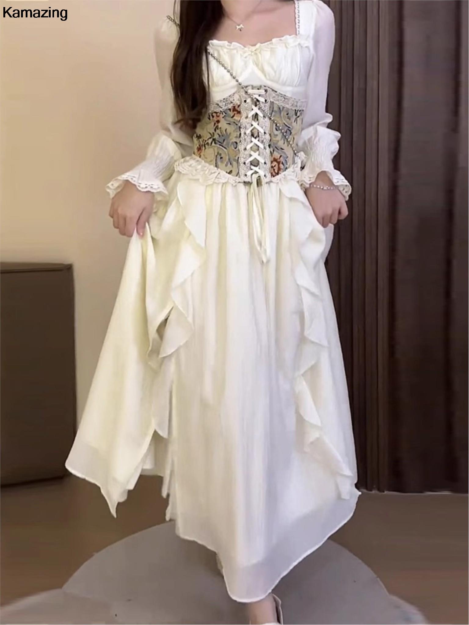 Gaun Midi korset Perancis anti - French Vintage Floral Midi Dress ulasan dan harga