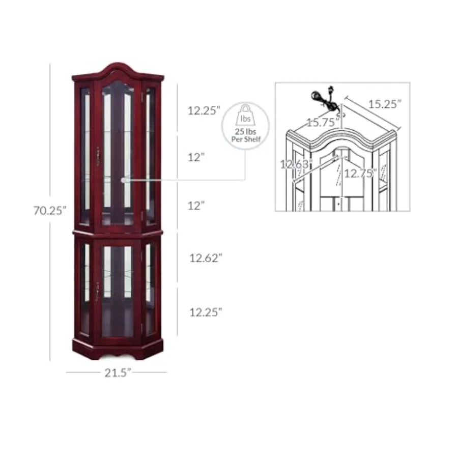 Lemari pajangan sudut dengan l - Tops ulasan dan harga