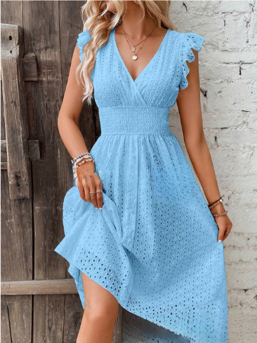 Gaun Katun Musim Panas Berkera - French Vintage Floral Midi Dress ulasan dan harga