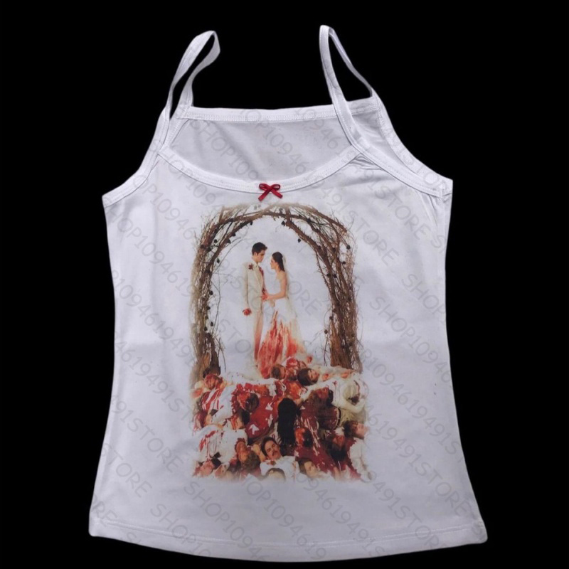 Atasan Crop Top Camisole Grafi - Y2K Graphic Baby Tee Crop ulasan dan harga