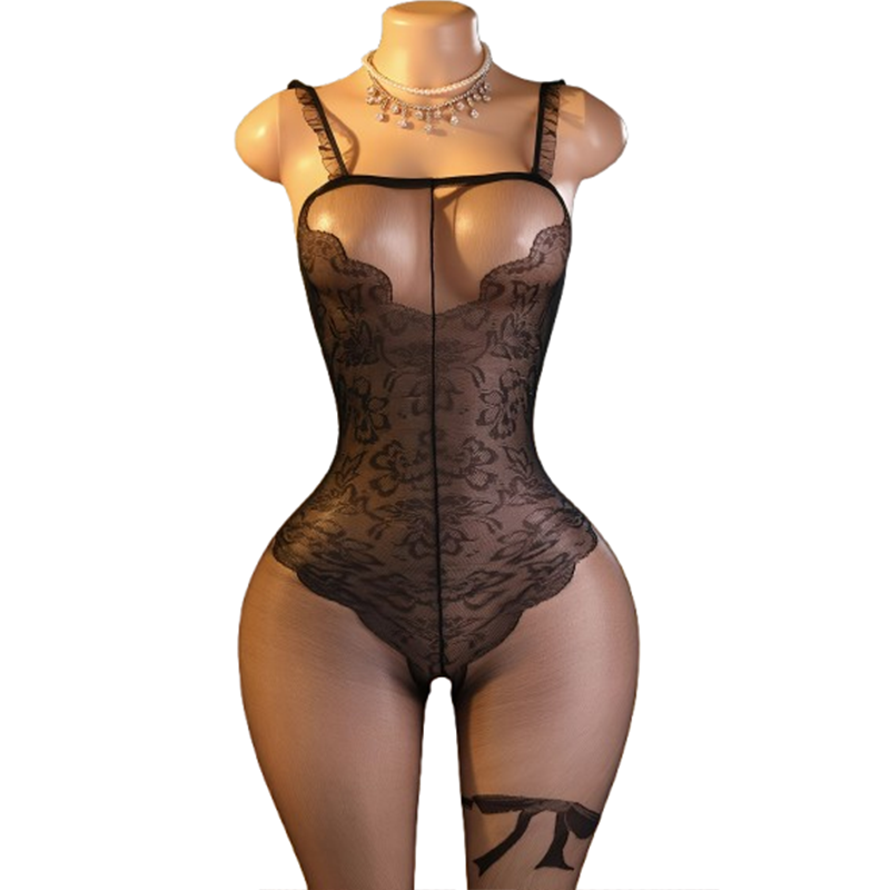 1 x Baju bodysuit renda hitam  - Lingerie ulasan dan harga